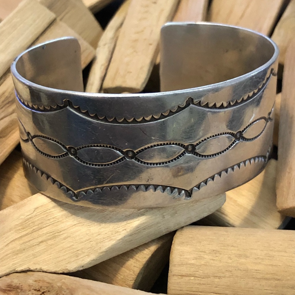 VTG Native American Sterling Stamped Cuff